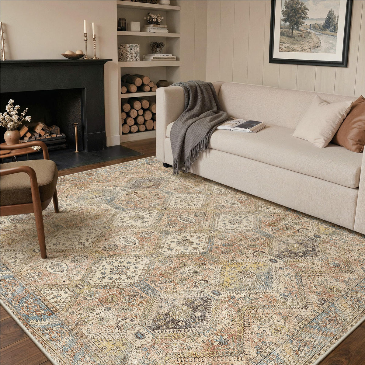 GENIMO 2x5 Washable Runner Rug Non Slip for Hallway, Light Taupe Brown