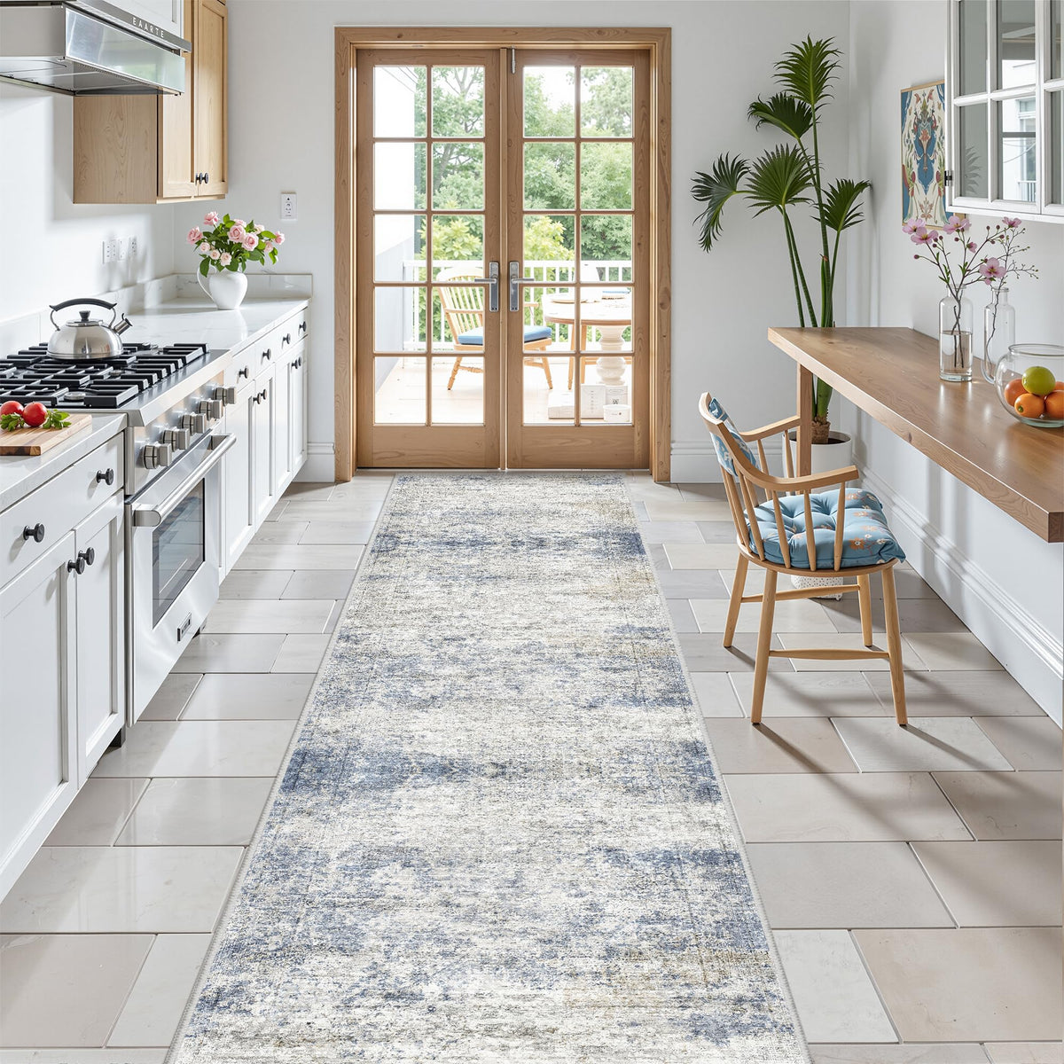 2x8 Runner Rug Non Slip,Washable Hallway Runner Rug,Beige