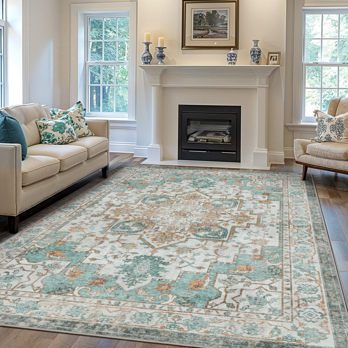 GENIMO 2x5 Washable Runner Rug Non Slip for Hallway, Light Taupe Brown