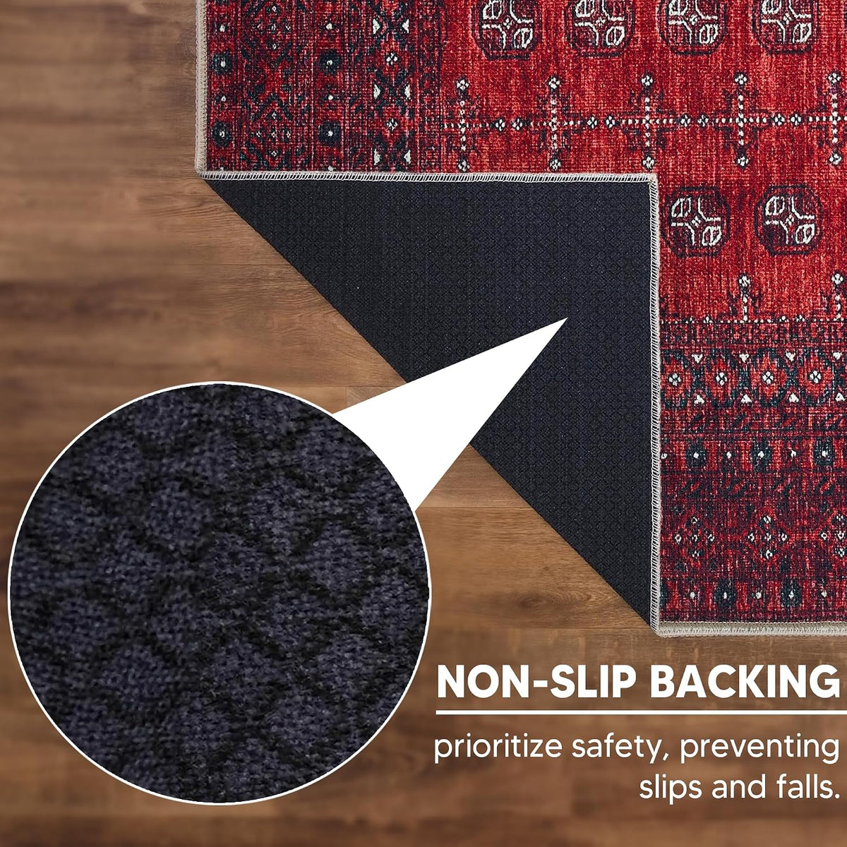 Keen Home Design Vintage Washable Entryway Rug, Non-Slip Low Pile, 2x3