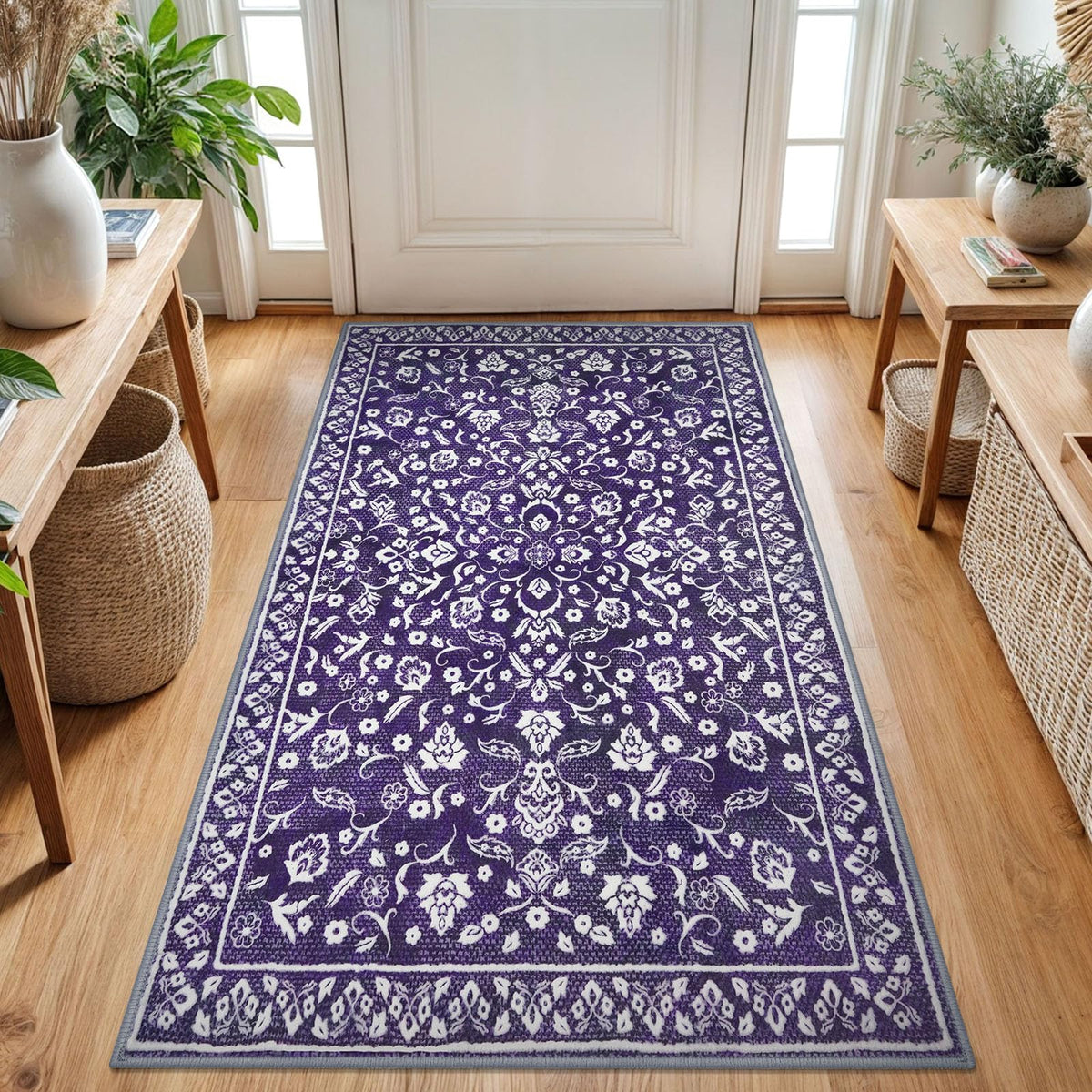 Vintage Washable Entryway Rug 2x3 Small Area Rug Non Slip Door Mat