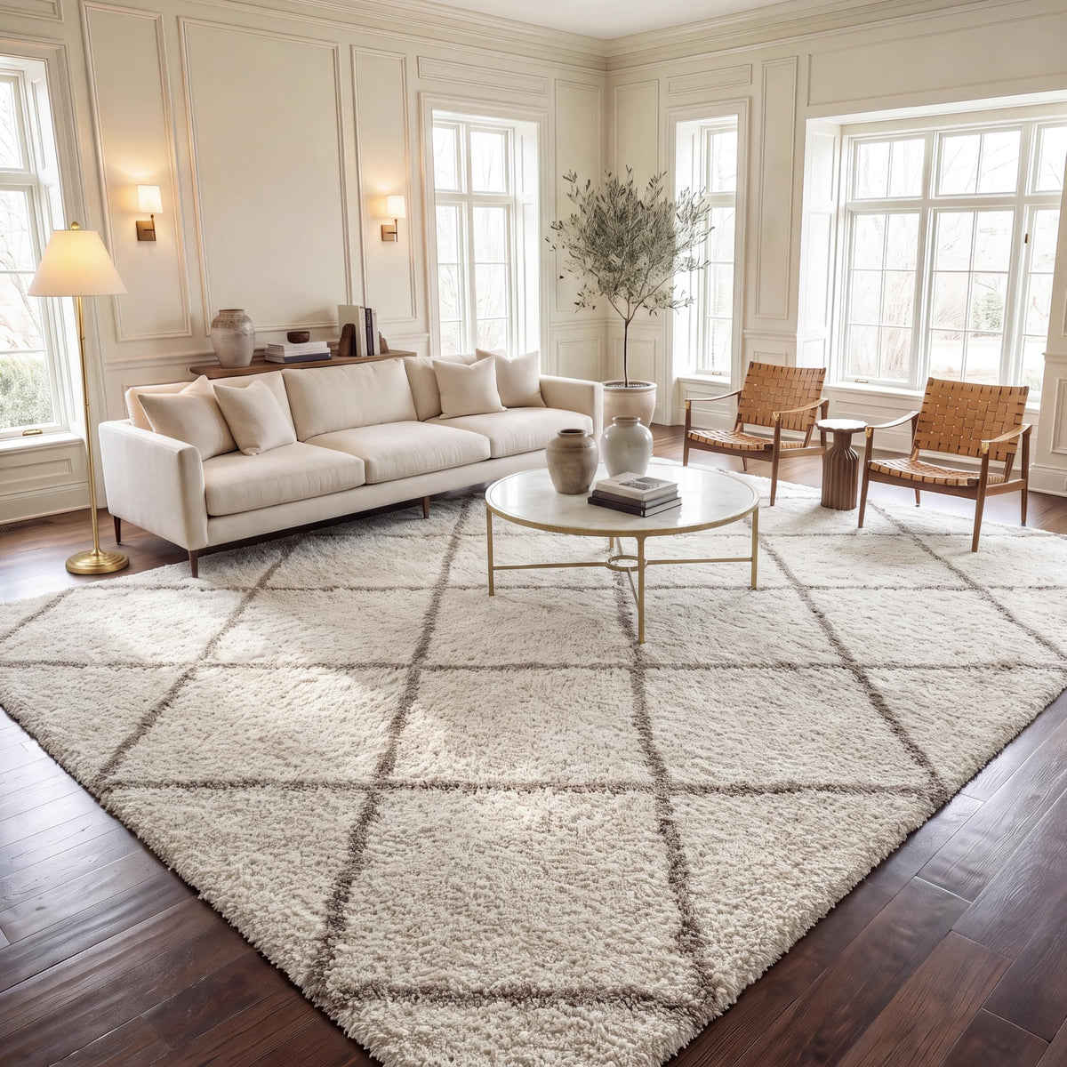 SAFAVIEH Hudson Shag Accent Rug 2'x3', Soft Distressed Grey & Ivory SGH281K