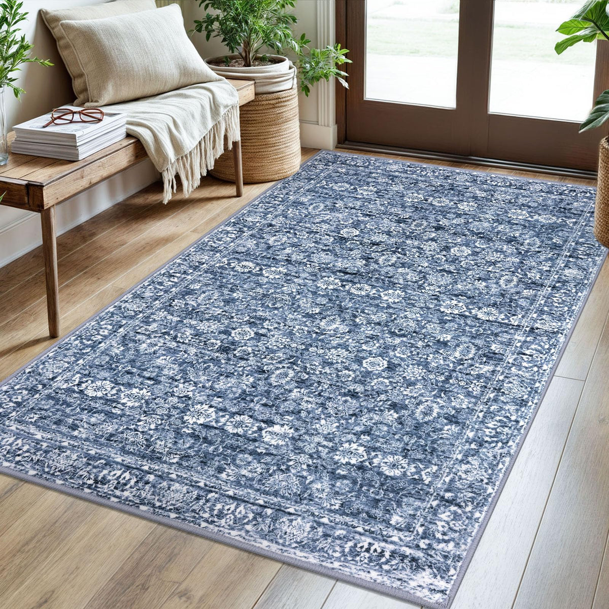 SIILOOM 2x3 Small Washable Area Rug Entryway Door Mat Indoor Kitchen Runner