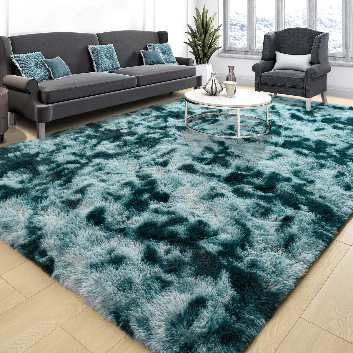 Tepook Black Soft Runner Rugs for Bedroom 2x6 ft with Rubber Backing