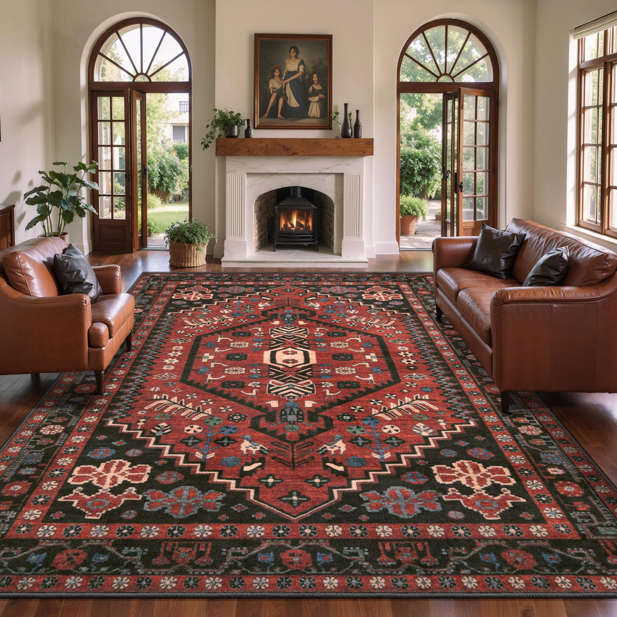 Ciicool Washable 3x5 Area Rug,Boho Non-Slip Indoor Mat for Entryway Kitchen