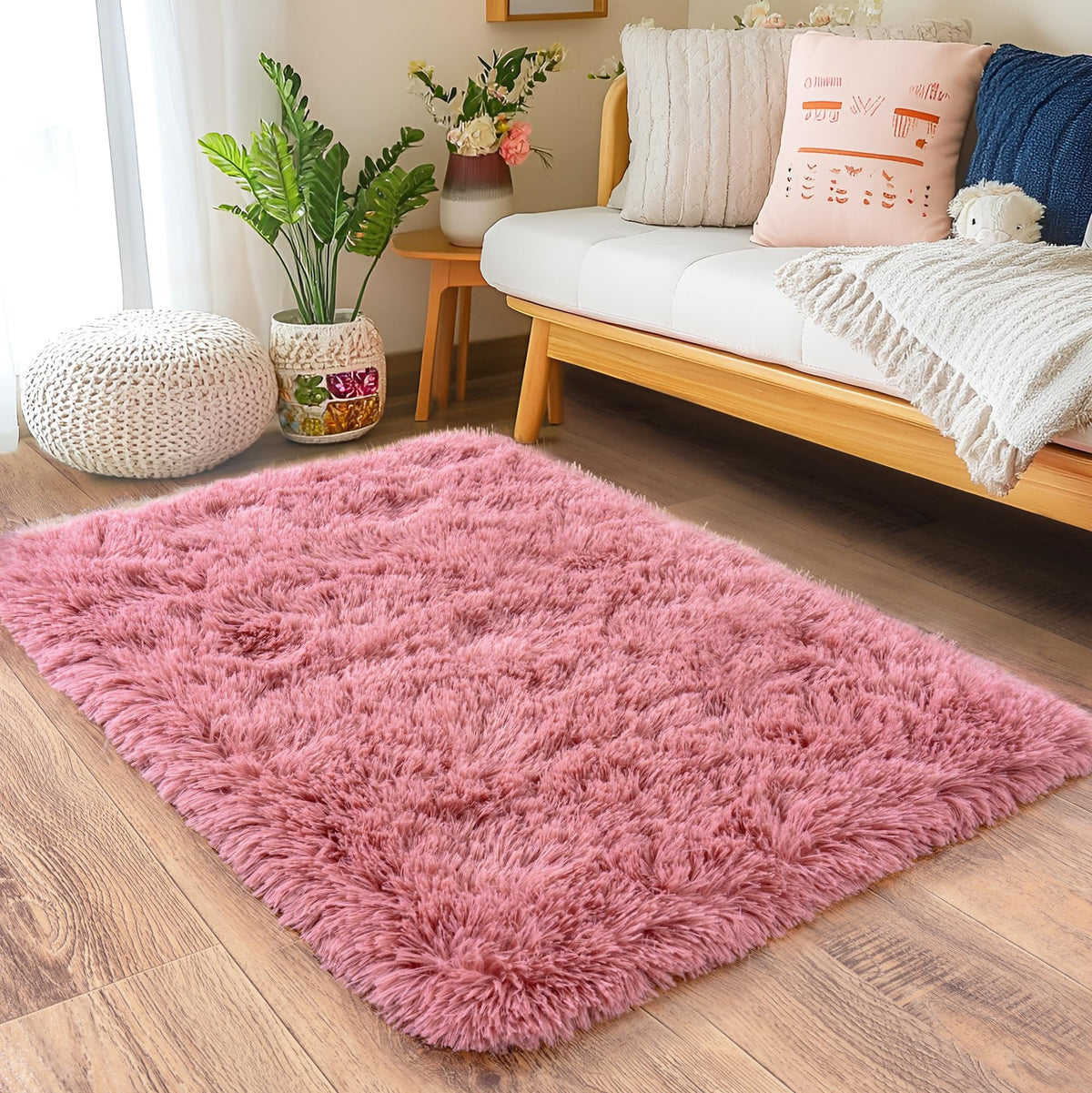 Small Black Area Rug, 2x3 Rug for Bedroom Shaggy Throw Rugs for Dorm Rug, Soft Shag Carpet for Kids Room, Plush Comfy Fluffy Bedside Rug for Home Decor Aesthetic