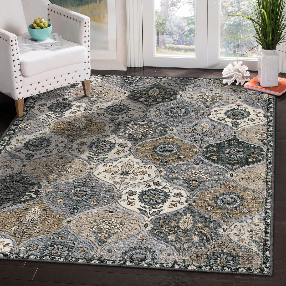Lahome Washable Rugs for Entryway, 2x3 Kitchen Rugs Non Slip Washable