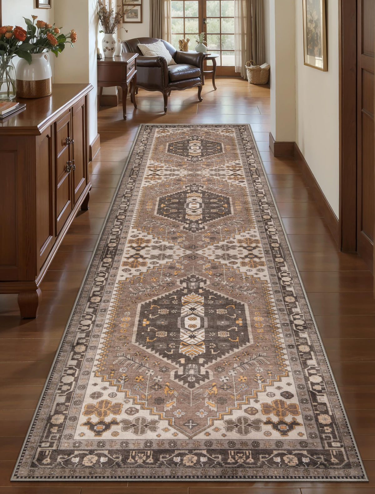 Ciicool Washable 3x5 Area Rug,Boho Non-Slip Indoor Mat for Entryway Kitchen