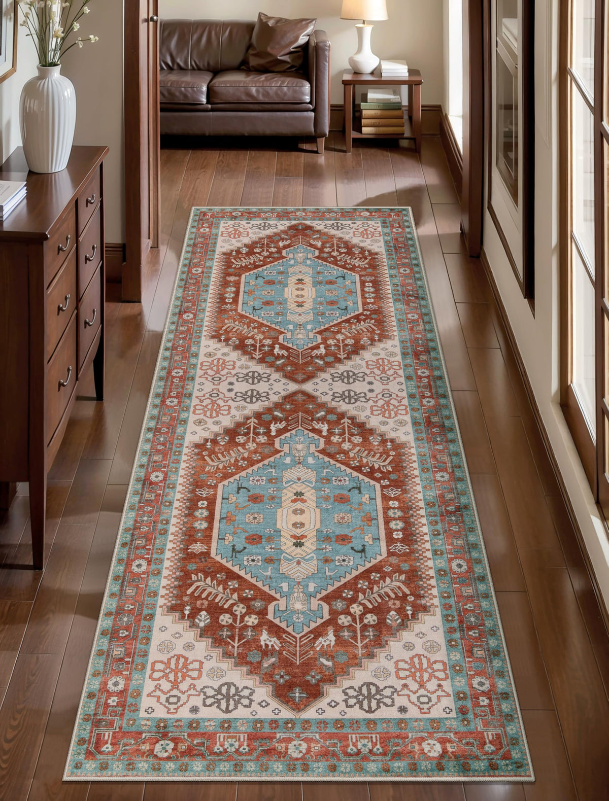 Ciicool Washable 3x5 Area Rug,Boho Non-Slip Indoor Mat for Entryway Kitchen