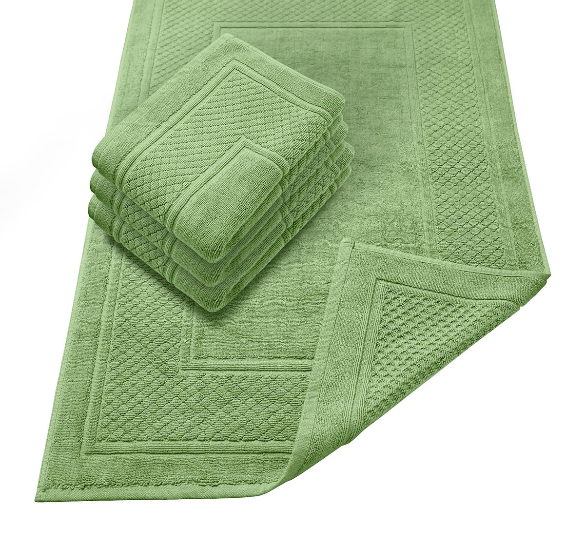 Avalon Towels Beige Bath Mat - 100% Cotton Set of 2 Absorbent Bathmat - Bathroom Mats Quick Dry Bath Mats for Bathrooms (22x34 Inches)