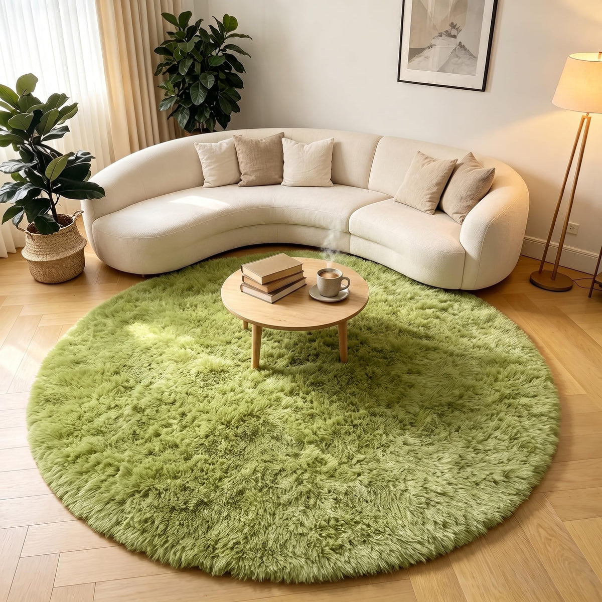 White Runner Rugs for Bedroom Living Room, Fluffy 2x6 Bedside Soft Area Rug
