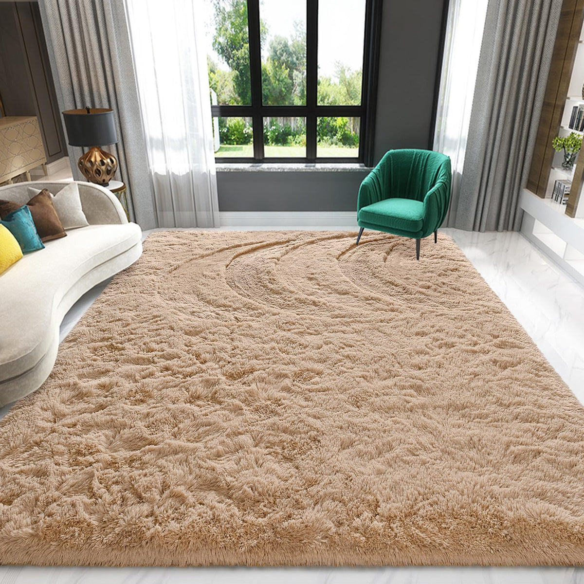 Sage Green Runner Area Rugs for Bedroom Living Room, 2x6 Feet Fluffy Bedside Rugs, Soft Shaggy Carpet Rug for Kids Room Nursery, Furry Rugs for Girls Boys Dorm Room Home Decor