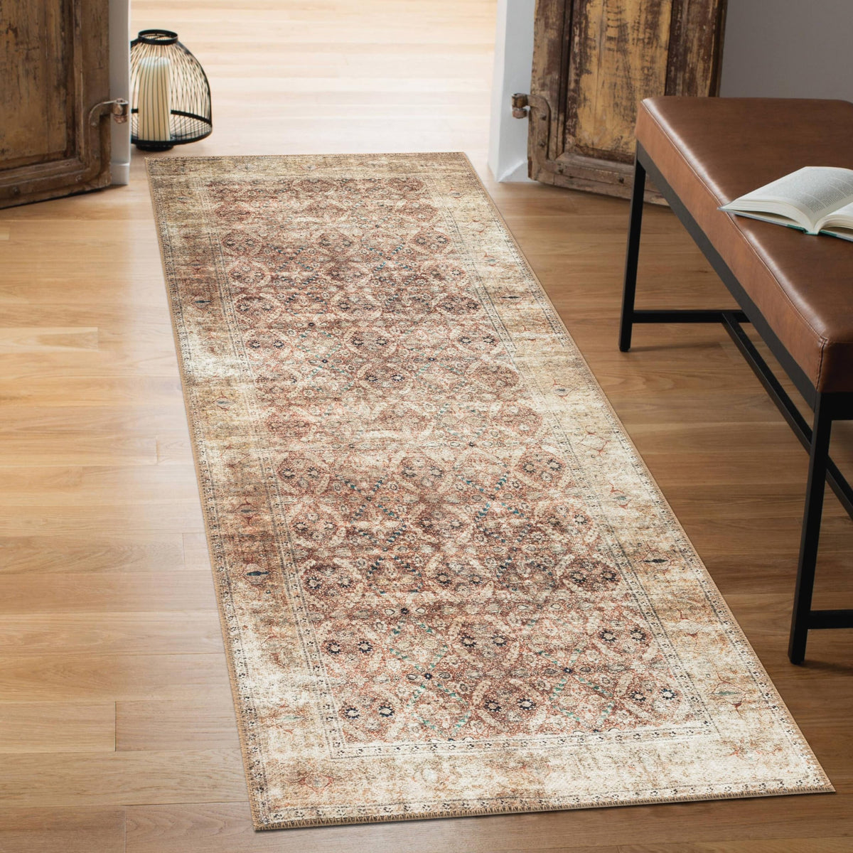 Keen Home Design Vintage Washable Entryway Rug, Non-Slip Low Pile, 2x3