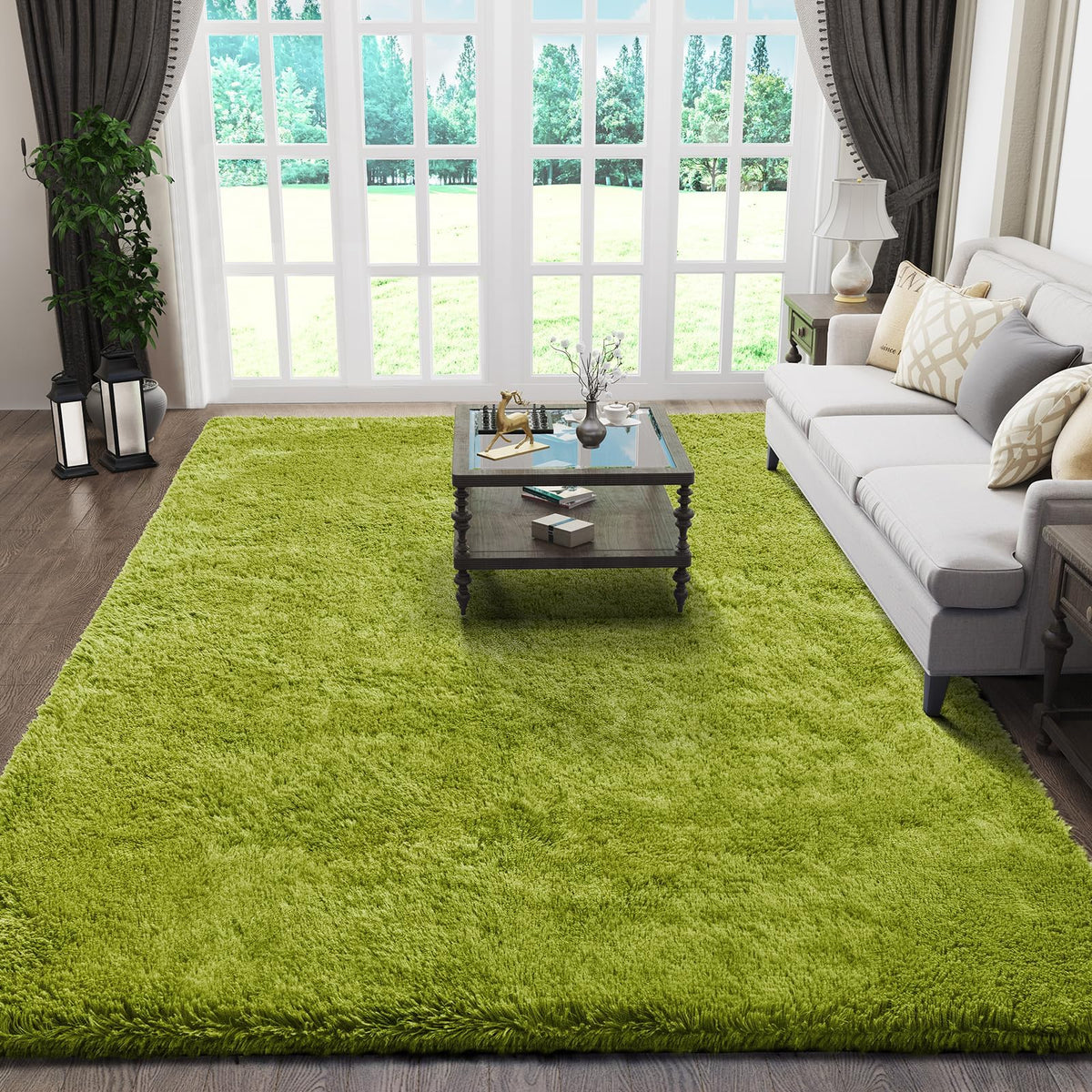 Ophanie Small Rug Upgrade Non Slip Throw Bedside Area Rugs, Fluffy Soft Grey Mini Bedroom Carpet, Affordable Door Entryway Indoor Inside Front Entrance Dog 2x3 Mat, Home Decor Aesthetic, Nursery