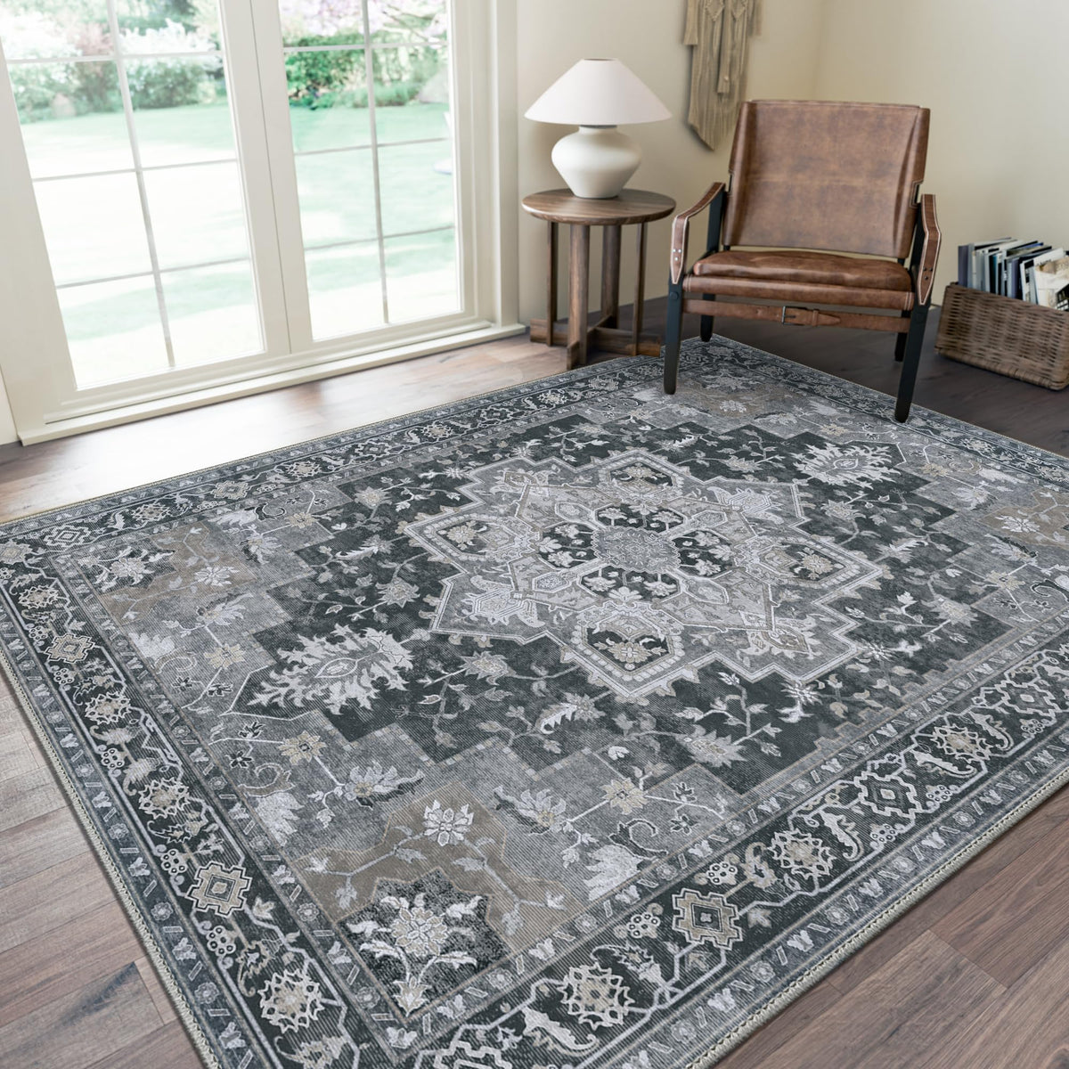 GENIMO 2x5 Washable Runner Rug Non Slip for Hallway, Light Taupe Brown