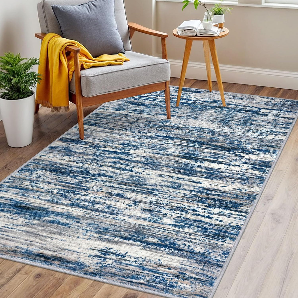 SIILOOM 3x5 Washable Area Rug Non Slip Door Mat Indoor for Entryway Bedside