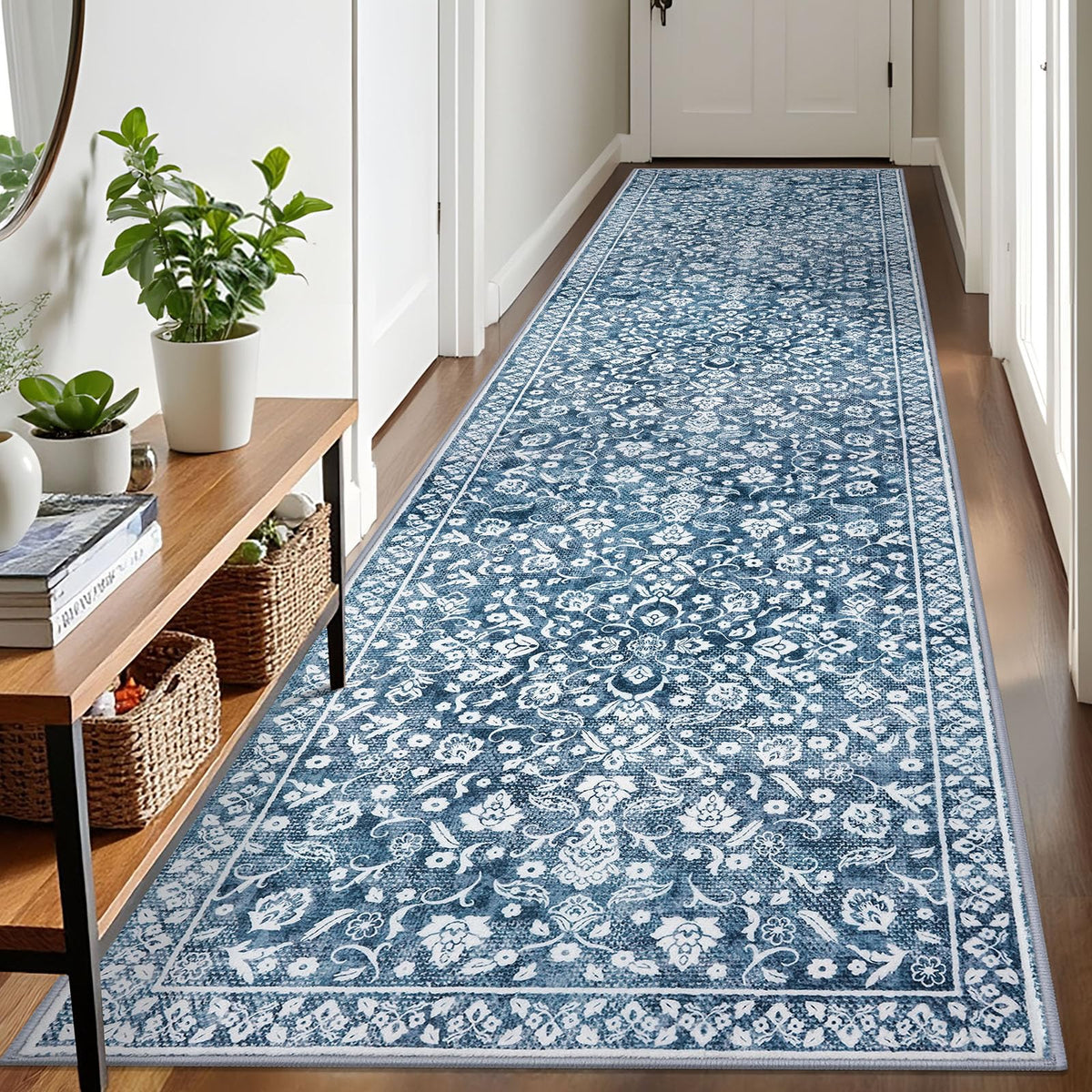 Vintage Washable Entryway Rug 2x3 Small Area Rug Non Slip Door Mat