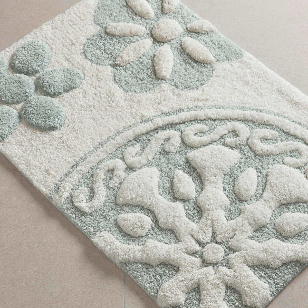 Madison Park Casablanca Tufted Cotton Bath Rug Non-Slip, 20 x 30, Taupe