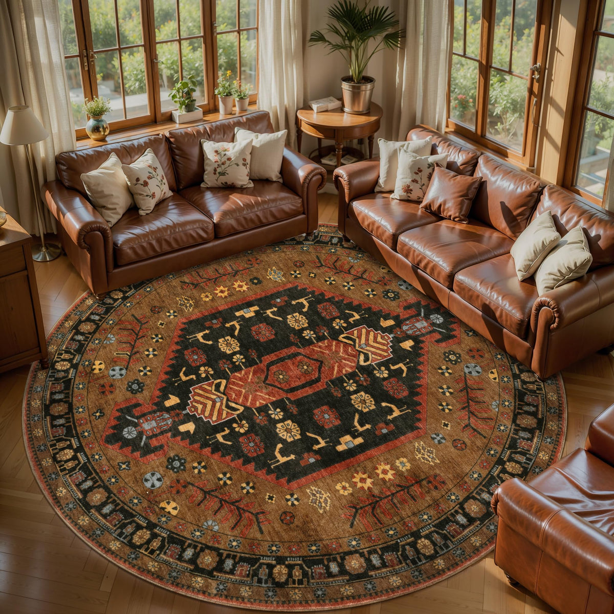 Ciicool Washable 3x5 Area Rug,Boho Non-Slip Indoor Mat for Entryway Kitchen