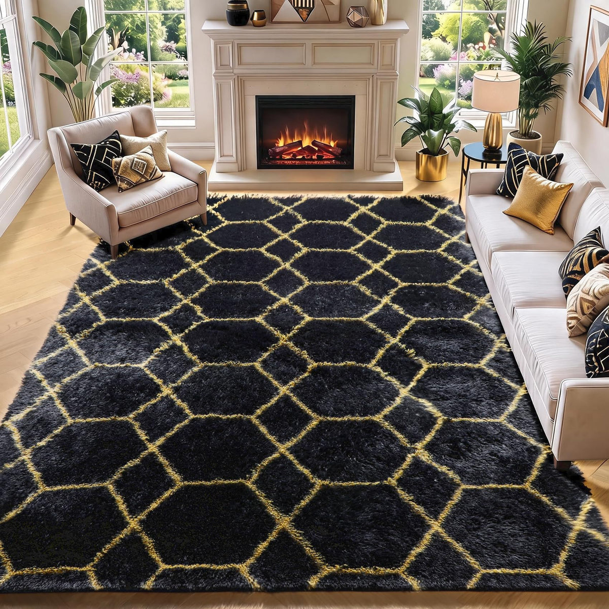 White Runner Rugs for Bedroom Living Room, Fluffy 2x6 Bedside Soft Area Rug