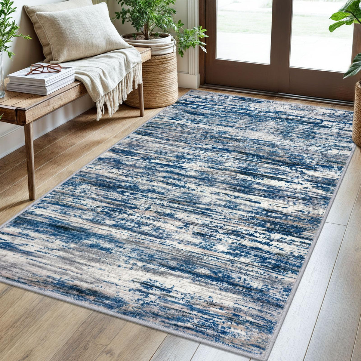 SIILOOM 3x5 Washable Area Rug Non Slip Door Mat Indoor for Entryway Bedside