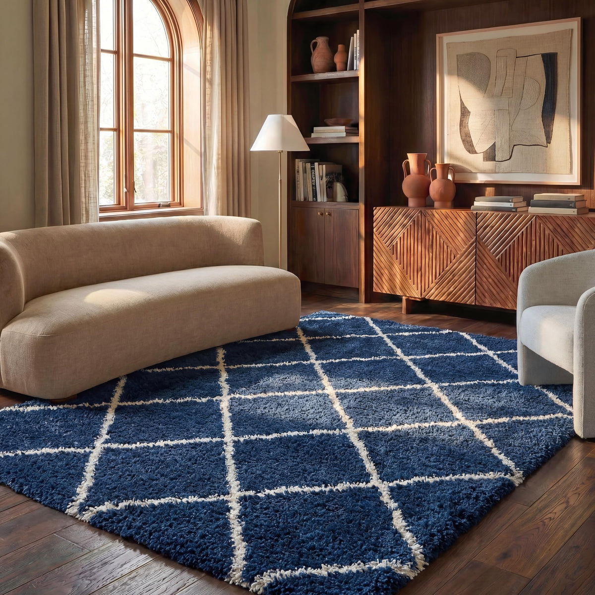 SAFAVIEH Hudson Shag Accent Rug 2'x3', Soft Distressed Grey & Ivory SGH281K