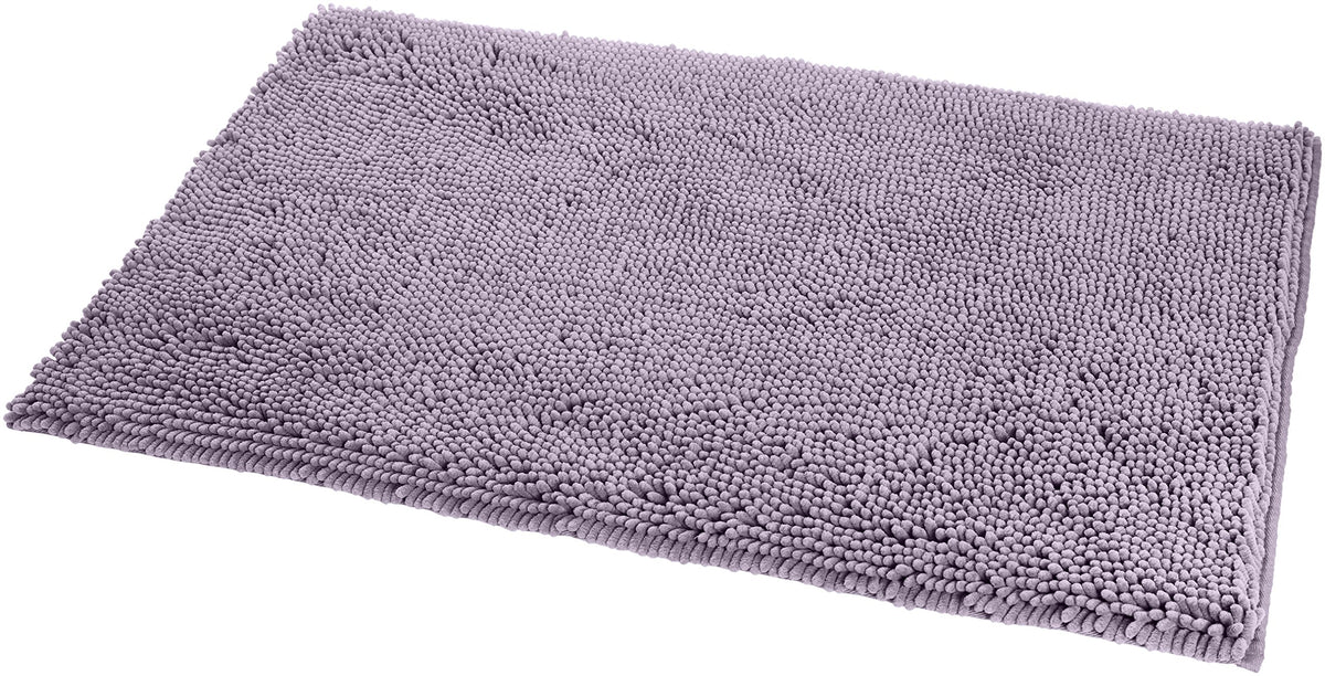 Amazon Basics Platinum Bathroom Rug Mat, Ultra Absorbent Plush Shag, Non-Slip, Quick Drying, Machine Washable, 21" x 34"
