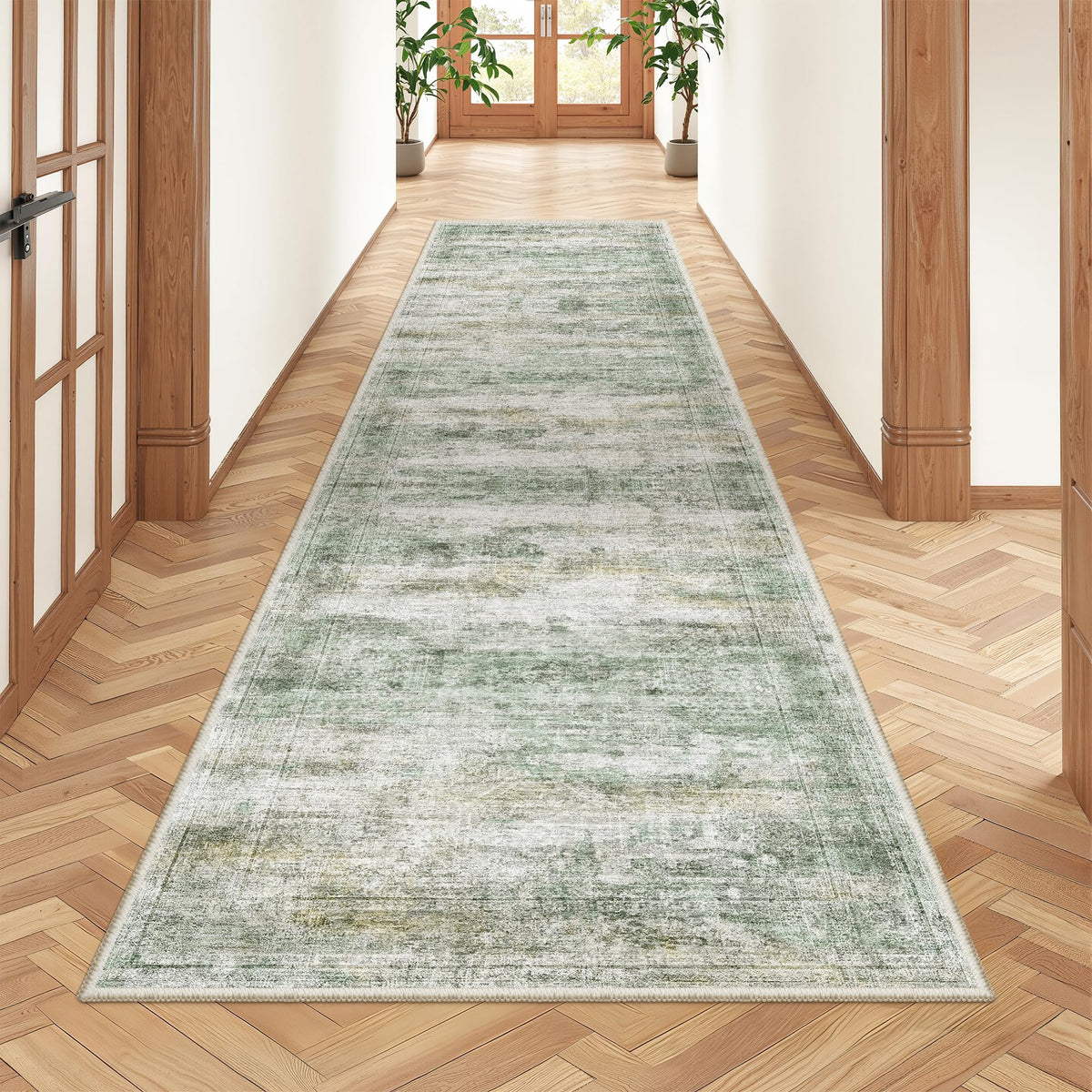 2x8 Runner Rug Non Slip,Washable Hallway Runner Rug,Beige
