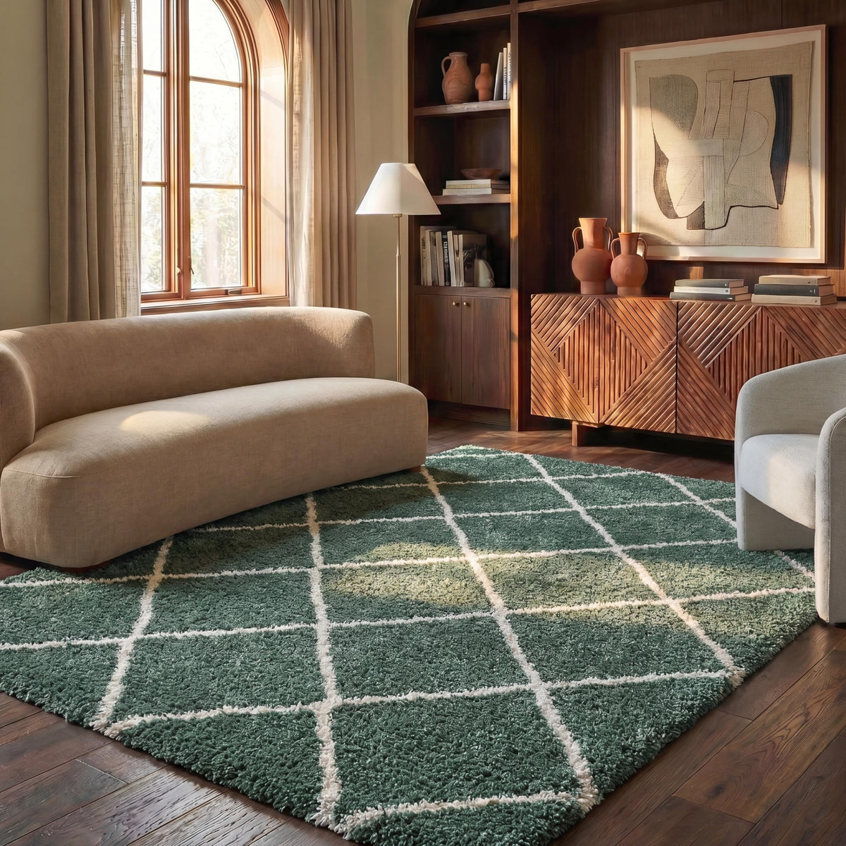 SAFAVIEH Hudson Shag Accent Rug 2'x3', Soft Distressed Grey & Ivory SGH281K