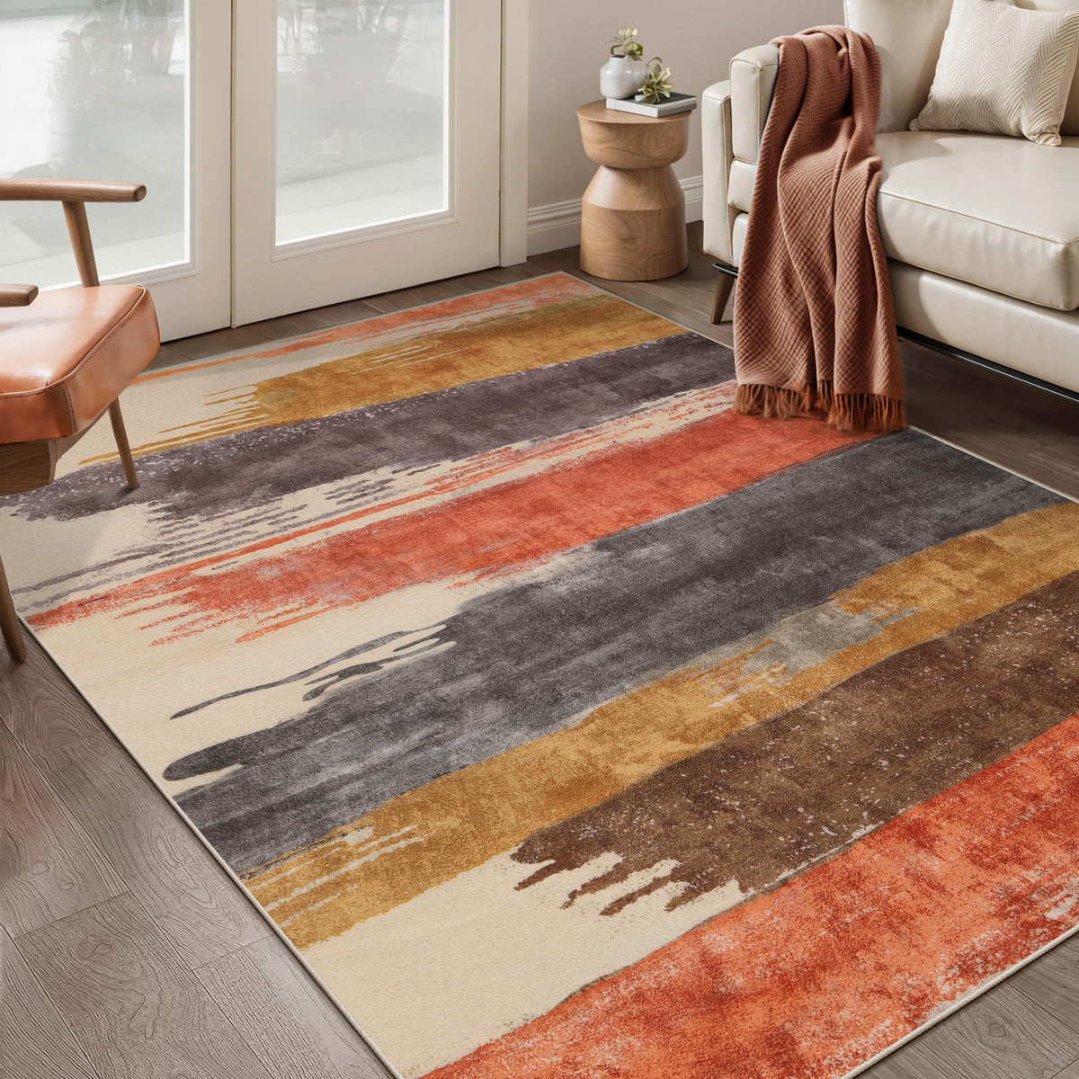 Ciicool Washable Area Rug 2x3 Entryway Rug, Modern Abstract Entry Mat Navy
