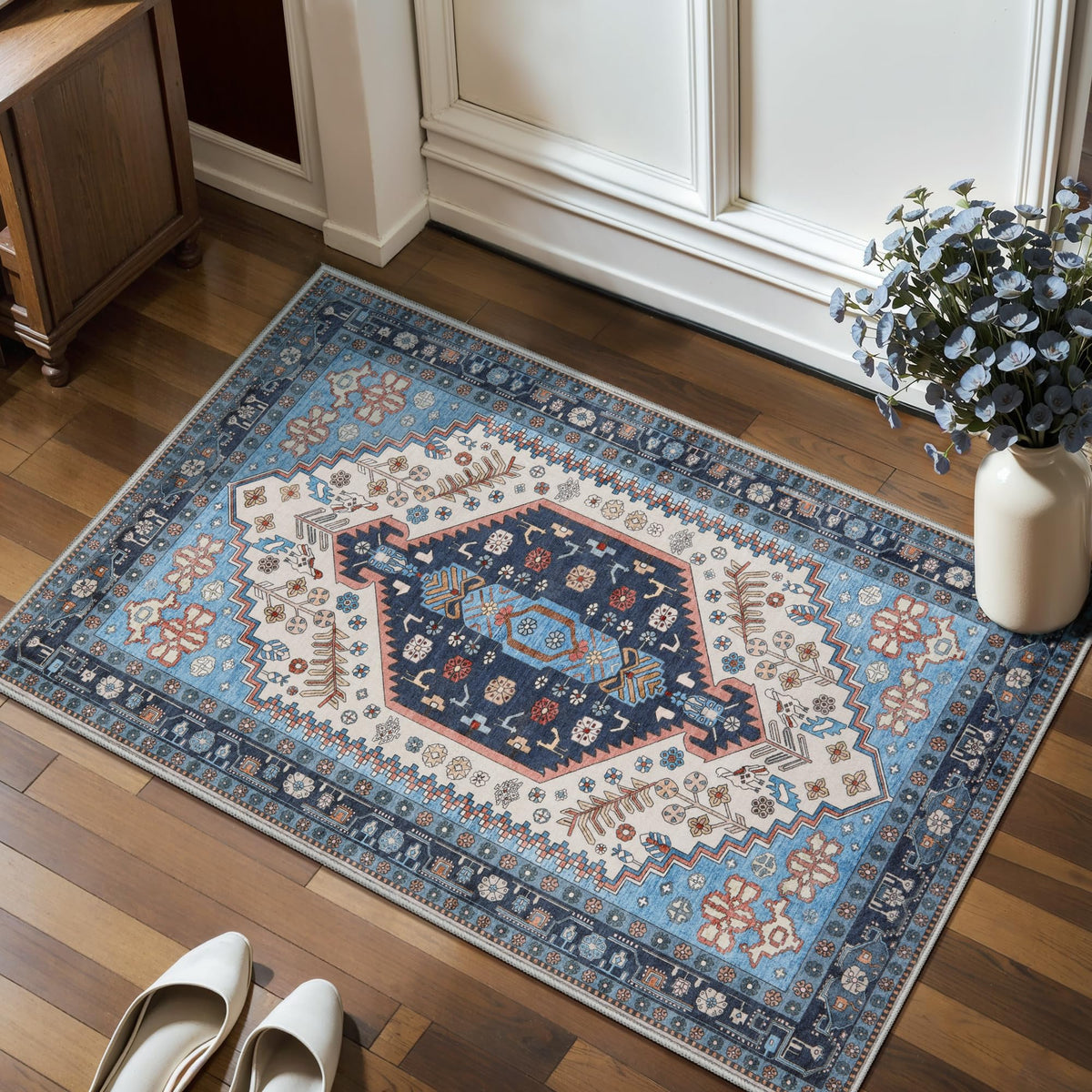 Ciicool Washable 3x5 Area Rug,Boho Non-Slip Indoor Mat for Entryway Kitchen