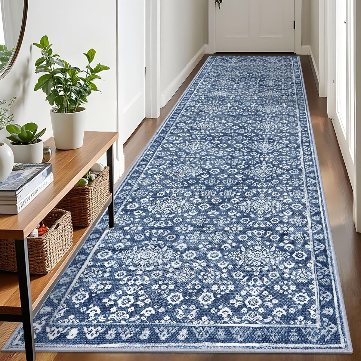 Vintage Washable Entryway Rug 2x3 Small Area Rug Non Slip Door Mat