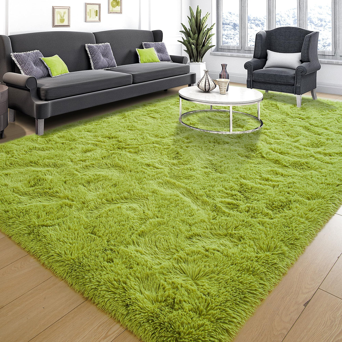Tepook Black Soft Runner Rugs for Bedroom 2x6 ft with Rubber Backing