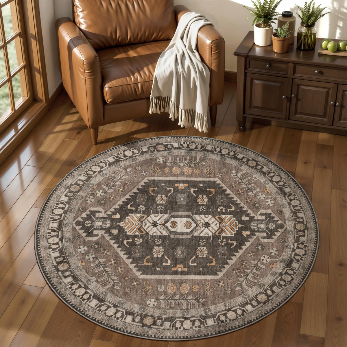 Ciicool Washable 3x5 Area Rug,Boho Non-Slip Indoor Mat for Entryway Kitchen