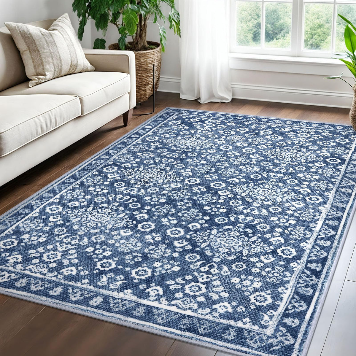 Vintage Washable Entryway Rug 2x3 Small Area Rug Non Slip Door Mat