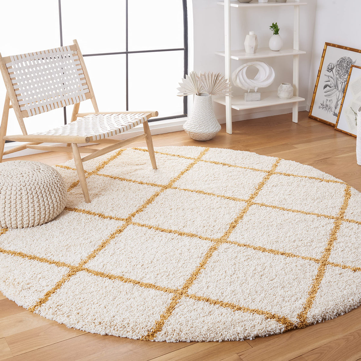 SAFAVIEH Hudson Shag Accent Rug 2'x3', Soft Distressed Grey & Ivory SGH281K