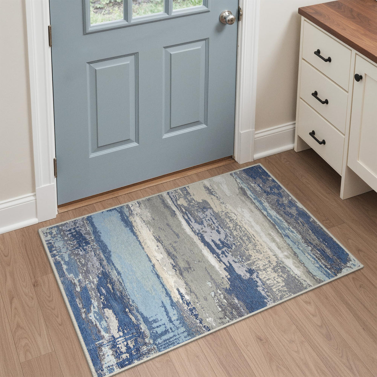 GENIMO 2x5 Washable Runner Rug Non Slip for Hallway, Light Taupe Brown
