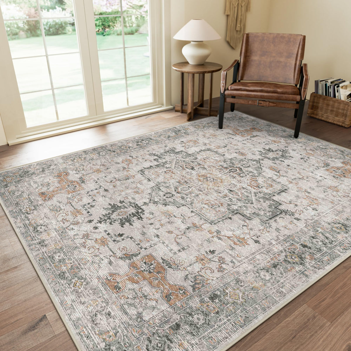 GENIMO 2x5 Washable Runner Rug Non Slip for Hallway, Light Taupe Brown