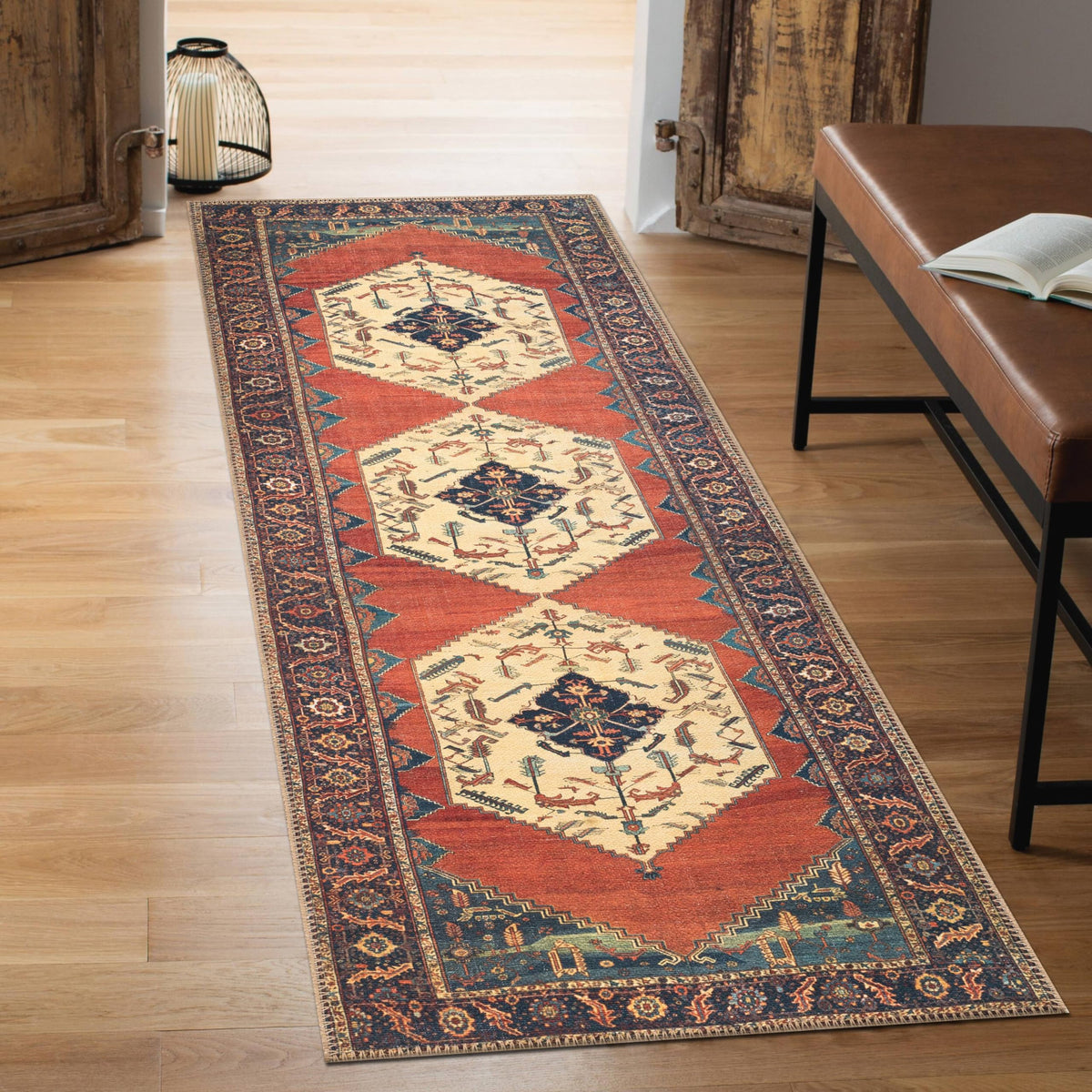 Keen Home Design Vintage Washable Entryway Rug, Non-Slip Low Pile, 2x3