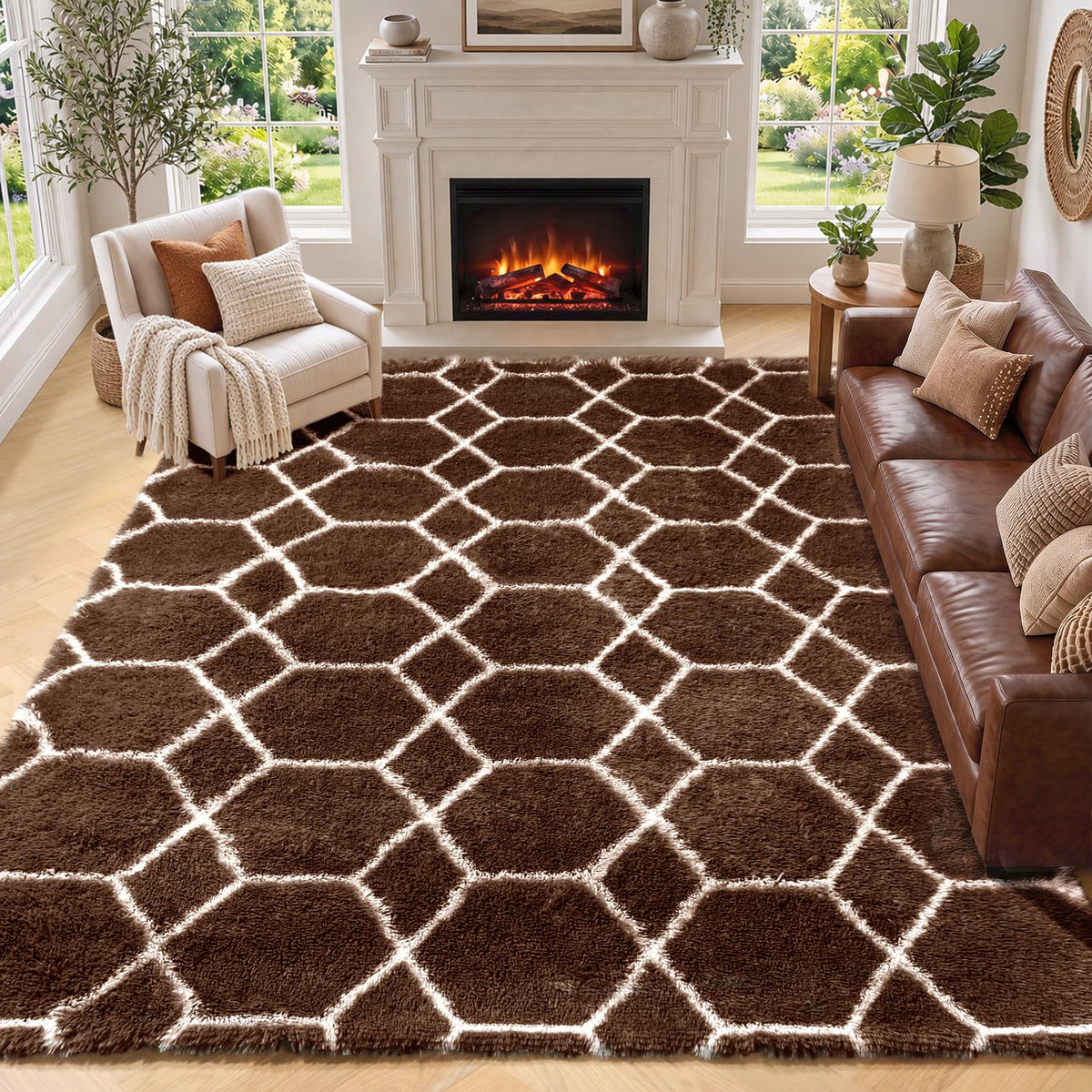 White Runner Rugs for Bedroom Living Room, Fluffy 2x6 Bedside Soft Area Rug