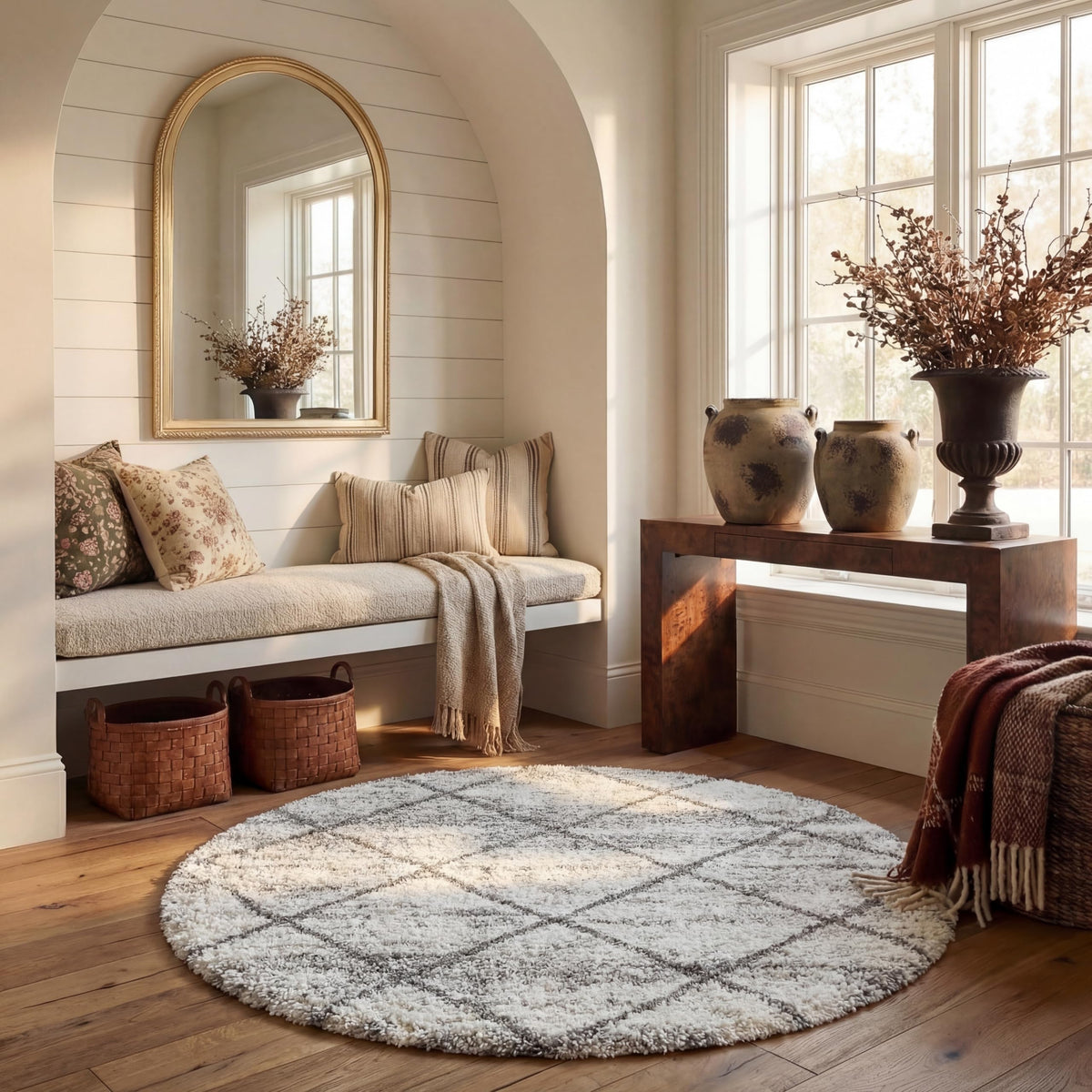 SAFAVIEH Hudson Shag Accent Rug 2'x3', Soft Distressed Grey & Ivory SGH281K