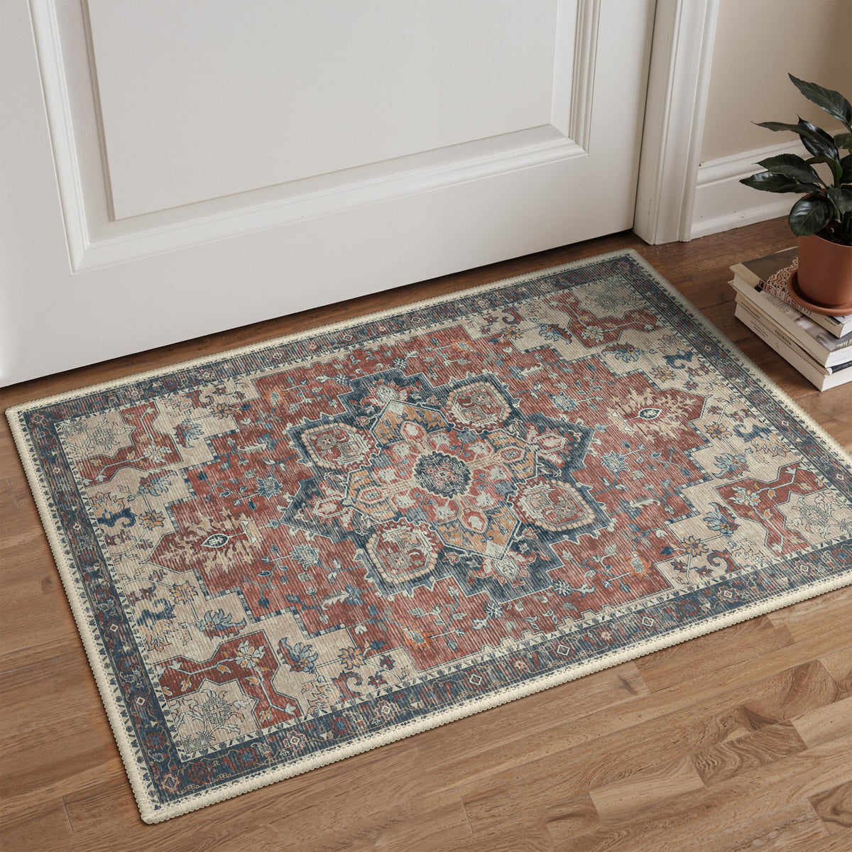 GENIMO 2x5 Washable Runner Rug Non Slip for Hallway, Light Taupe Brown