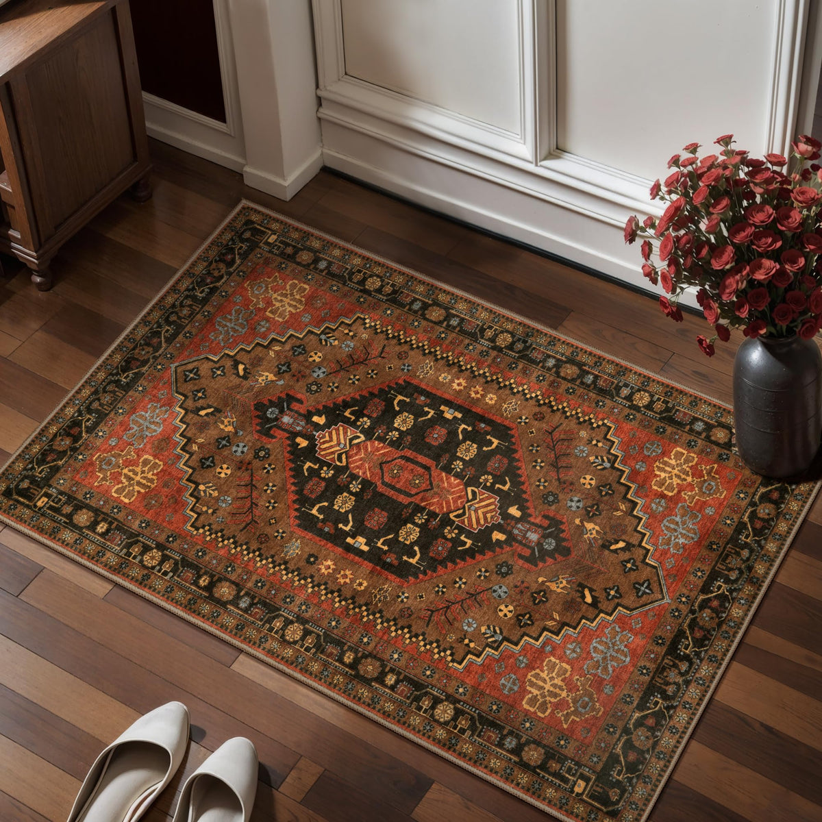 Ciicool Washable 3x5 Area Rug,Boho Non-Slip Indoor Mat for Entryway Kitchen