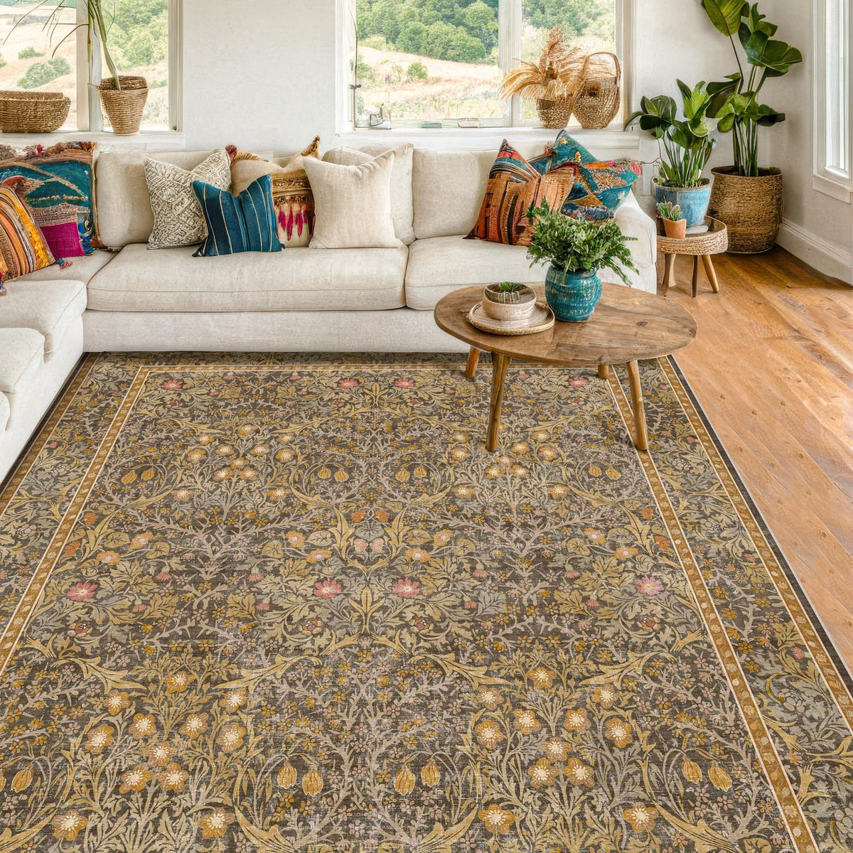 Washable Plum Purple Runner Rug 2x6 - Boho Rug Runner for Bathroom, Kitchen, Indoor Entryway, Low Pile Violet Carpet for Bedroom Bedside, Laundry Room, Hallway Mats for Floor, Stain Resistant