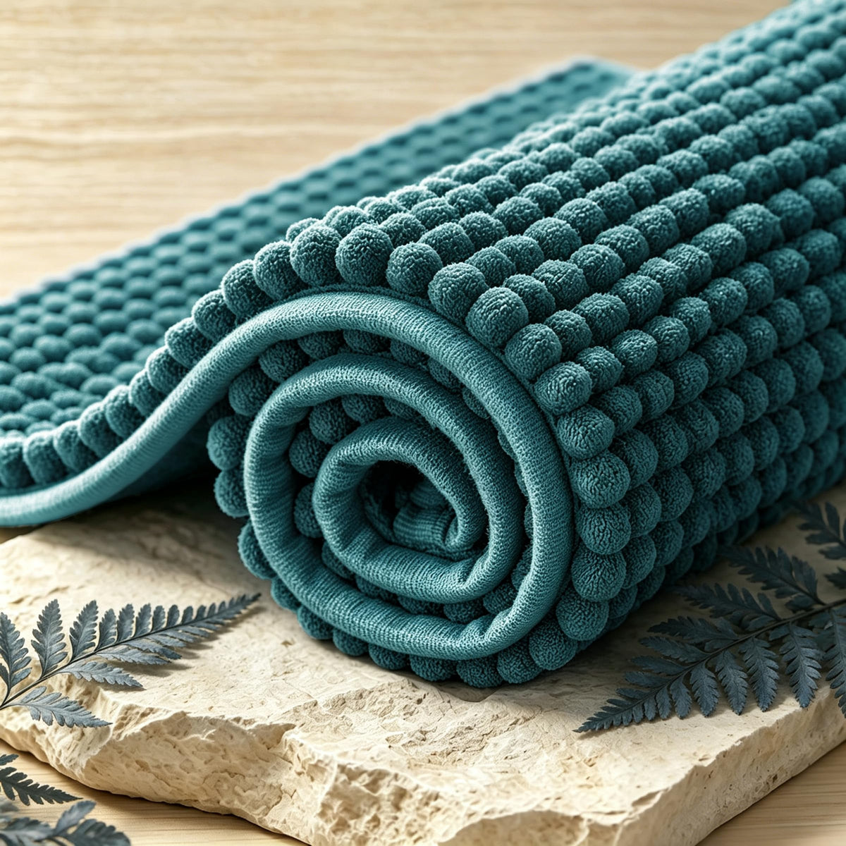 SUBRTEX Bathroom Rugs Chenille Bath Rug Soft Short Plush Bath Mat Soft Shower Mat Water Absorbent Shower Mat Quick Dry Machine Washable(White,18" x 24")