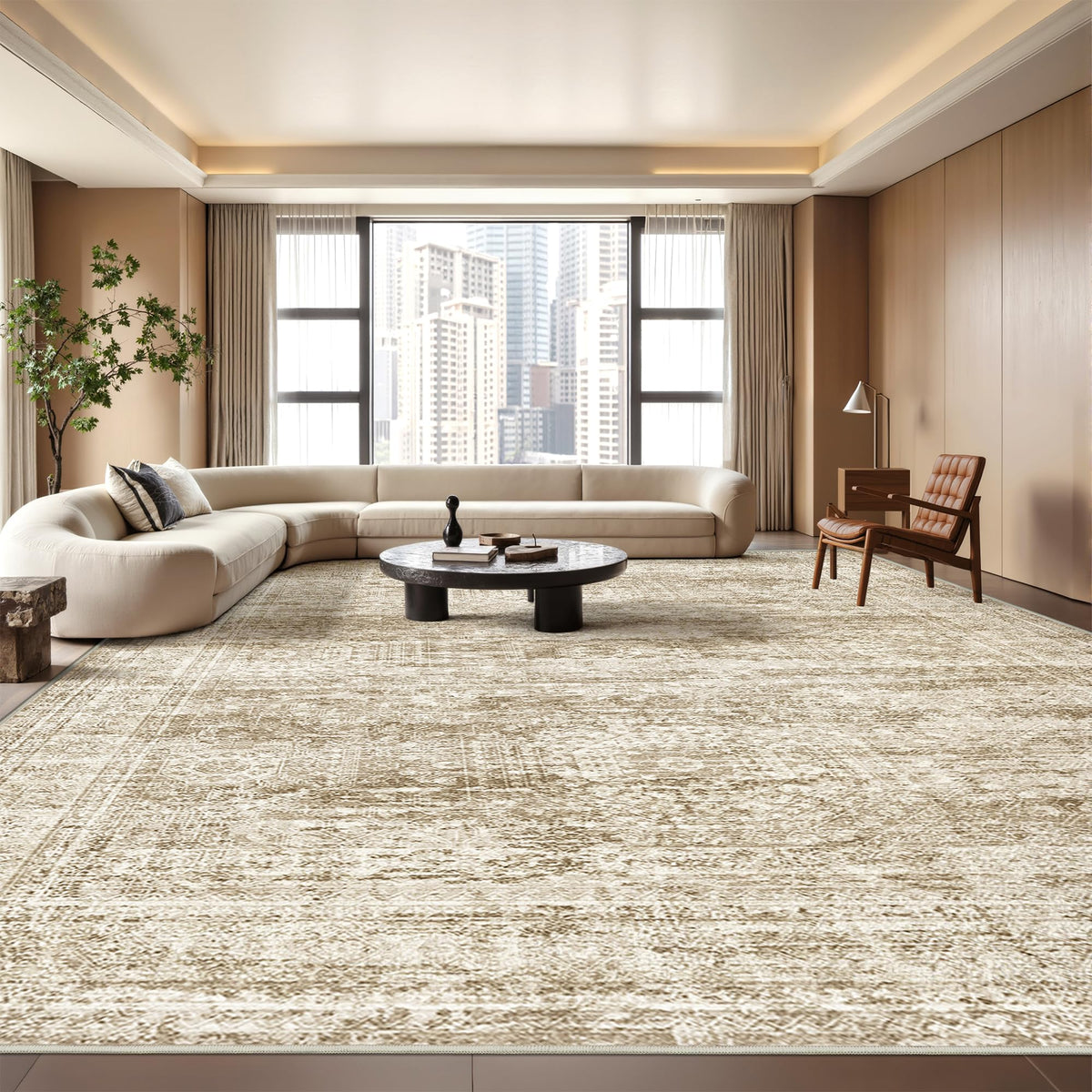 2x8 Runner Rug Non Slip,Washable Hallway Runner Rug,Beige