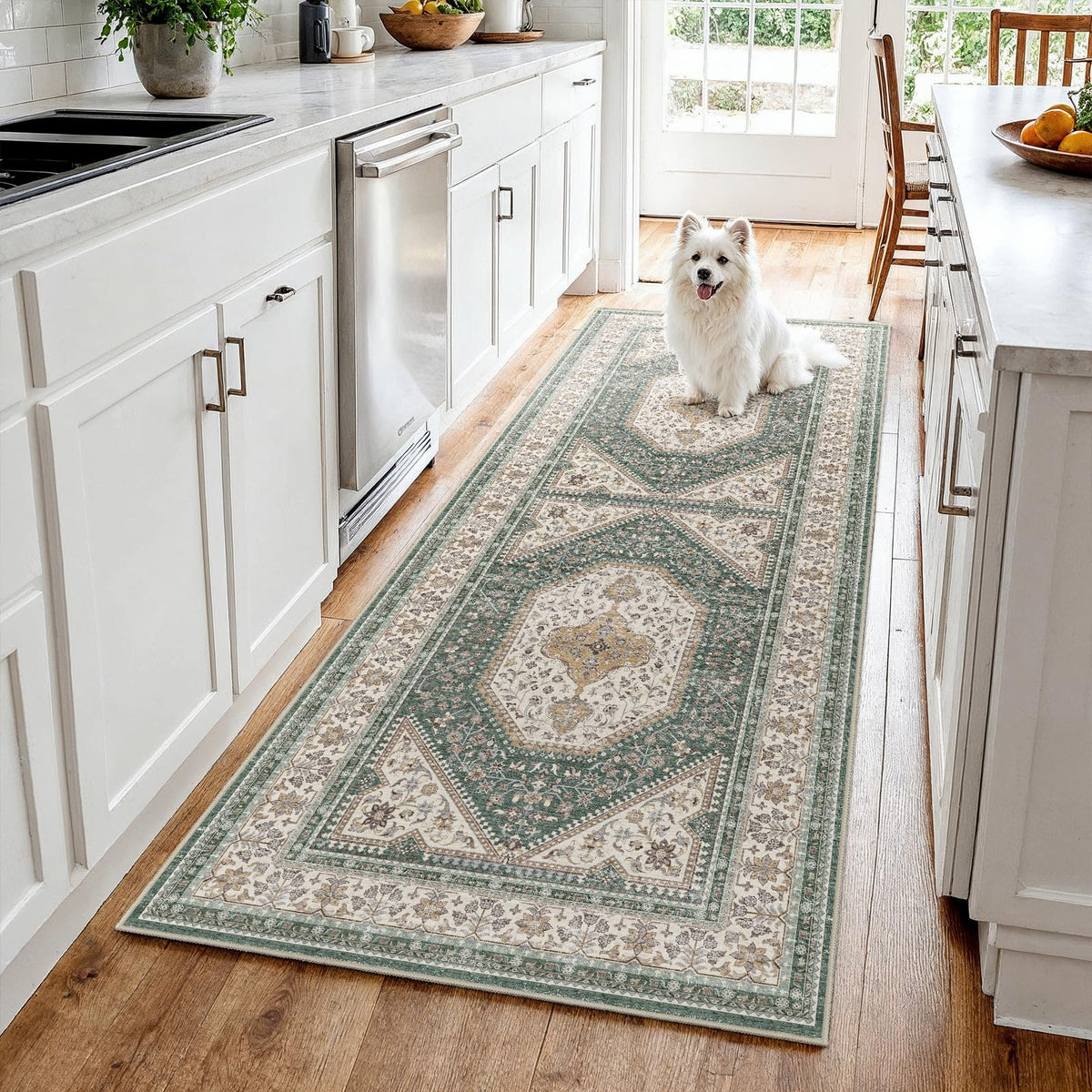 2x3 Washable Entryway Area Rug - Non-Slip Boho Throw Rugs Beige Gray
