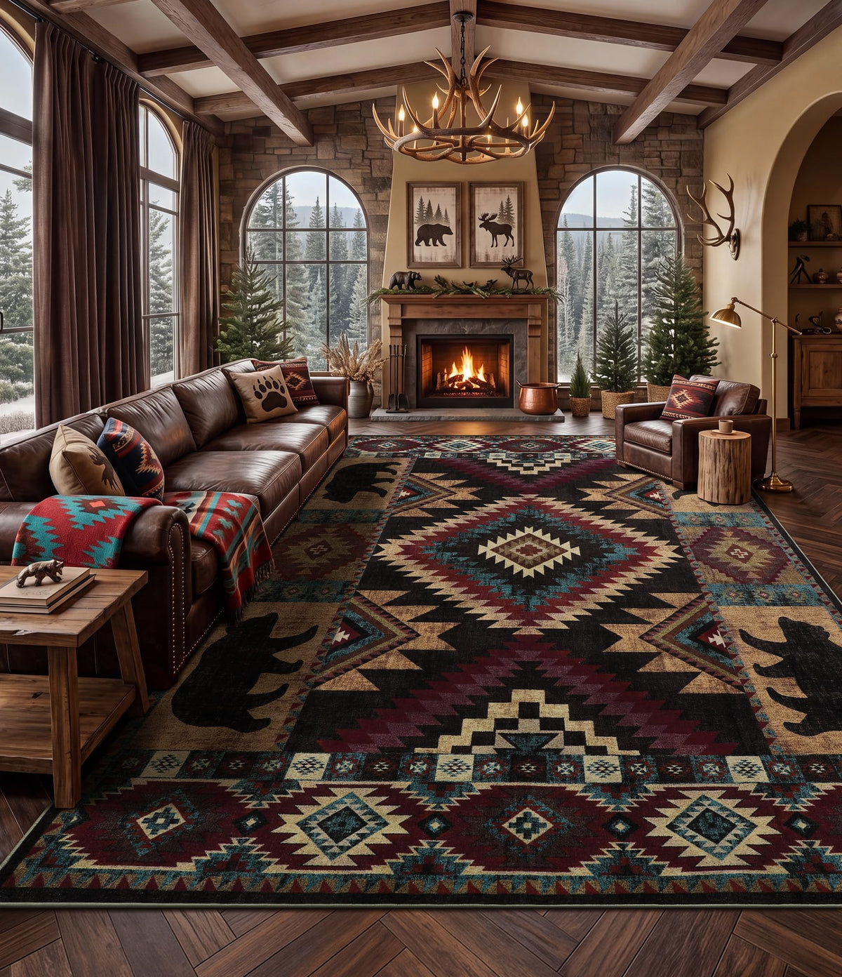 YIHOUSE Washable Rustic Cabin Runner Rug 2x6 Hallway