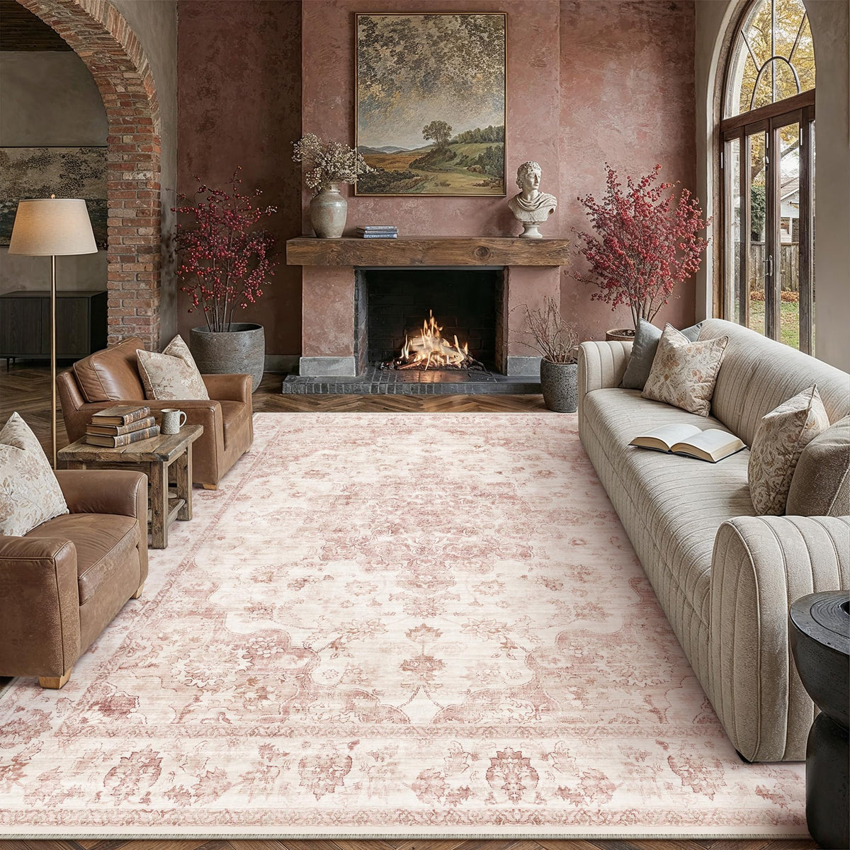 2x3 Beige Neutral Area Rug