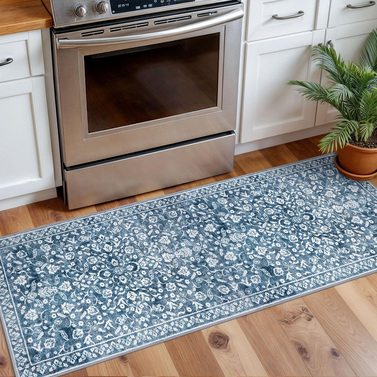 Vintage Washable Entryway Rug 2x3 Small Area Rug Non Slip Door Mat